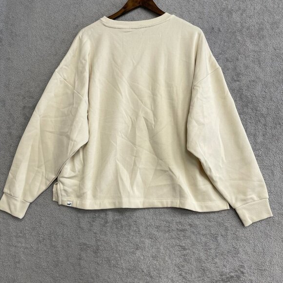 NEW Puma Women's XL Cream Crewneck Sweatshirt Cotton Blend - Picture 3 of 9